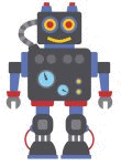 Animated colourful robot