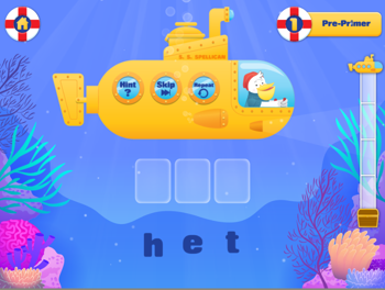 Submarine Spelling Practice Game